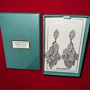 Christian Siriano - Glass Stone Statement Drop Earrings (NIB)